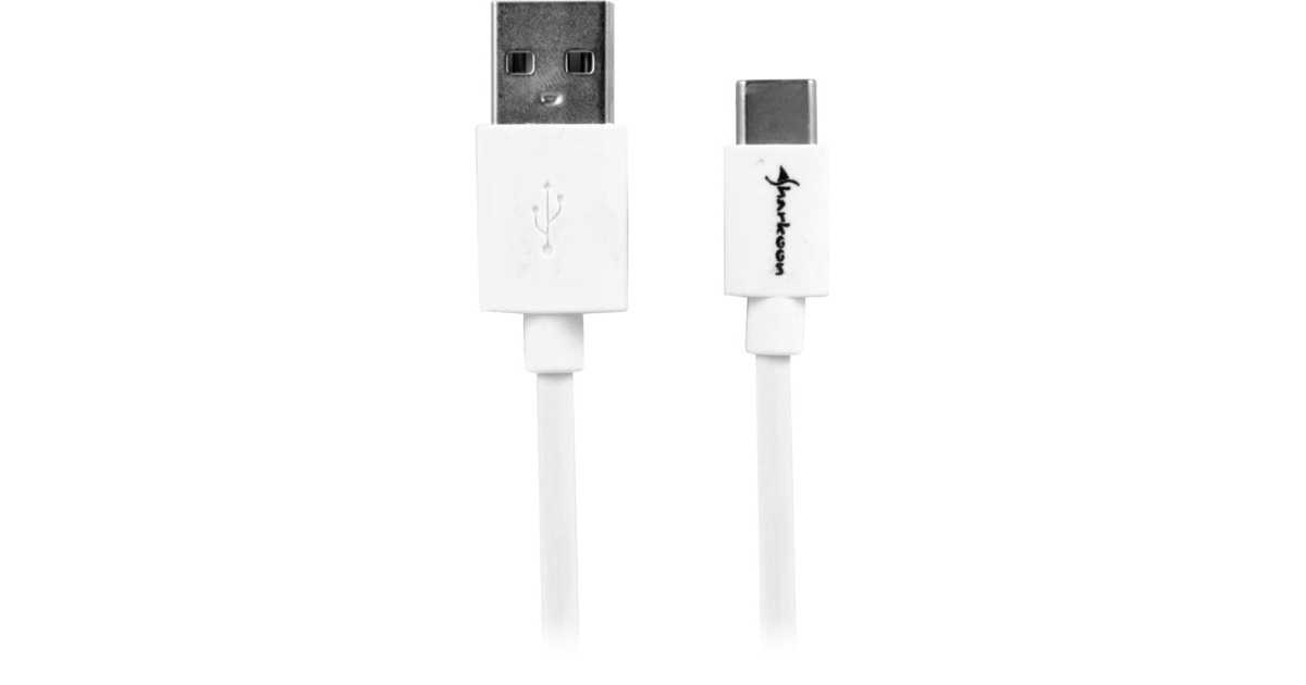 SharkoonUSB-A 2.0 - USB-C kabel  (Wit, 1,5 meter)