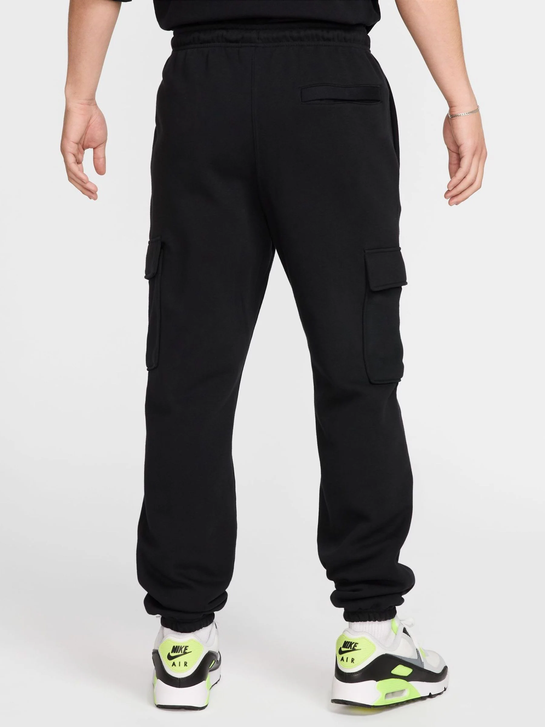 Zwart - Nike Club cargojoggingbroek van fleece