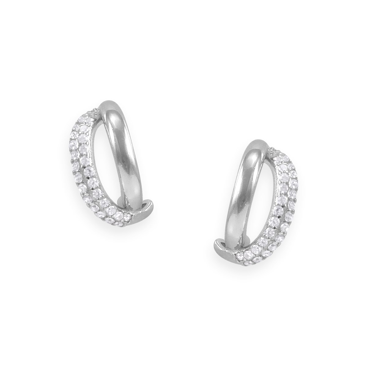 Boucles d'oreilles en argent 925 rhodié avec oxydes de zirconium