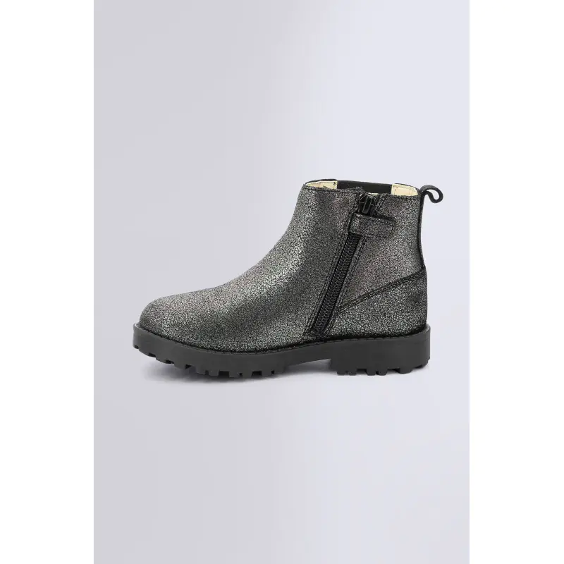 GROOFIT GRIS FONCE METALLISE BOOTS Cuir Fille