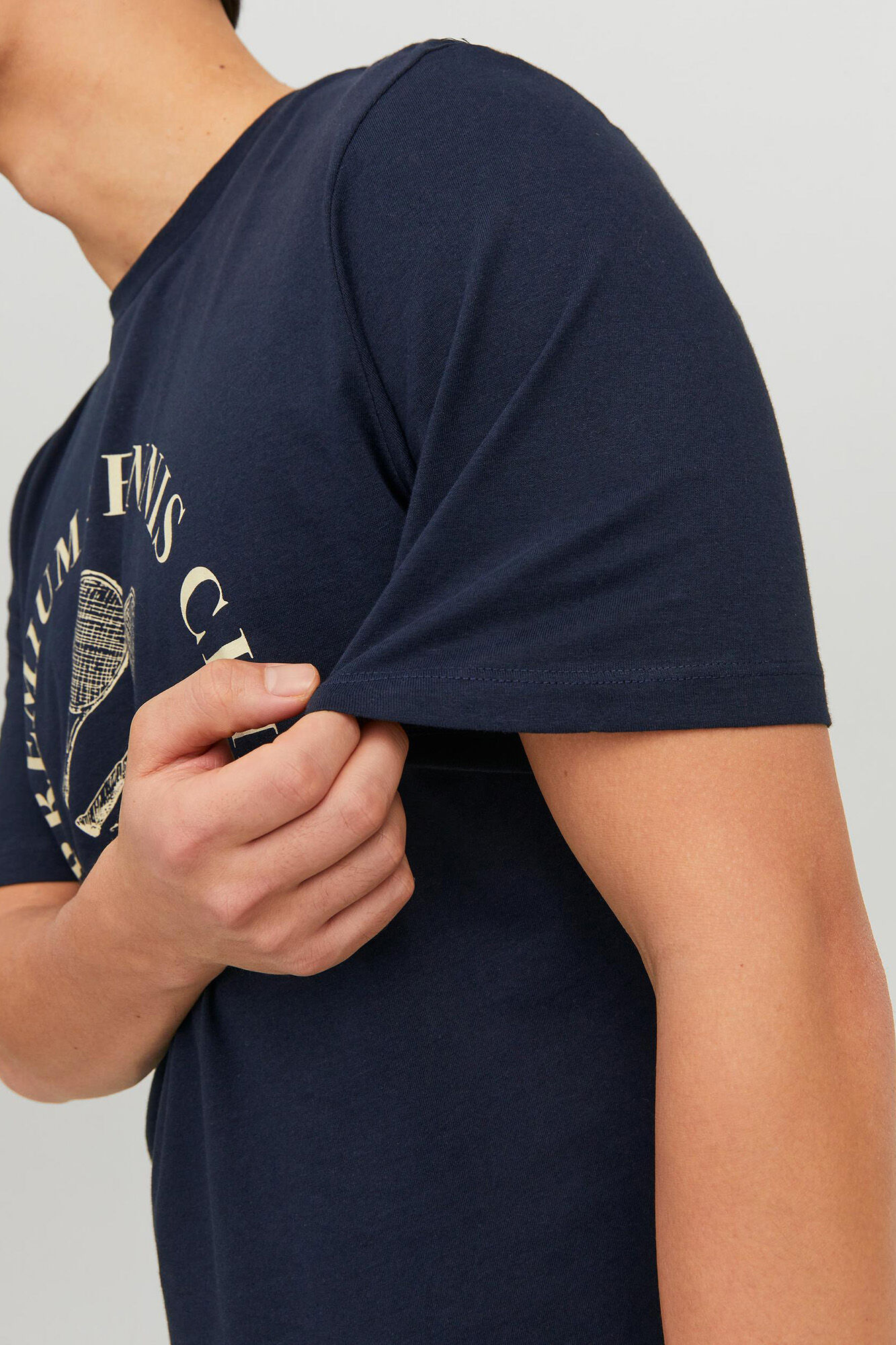 Camiseta de algodão com logo - Azul