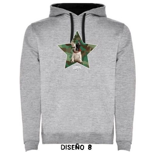 Moletom com capuz camuflado personalizável na cor cinza