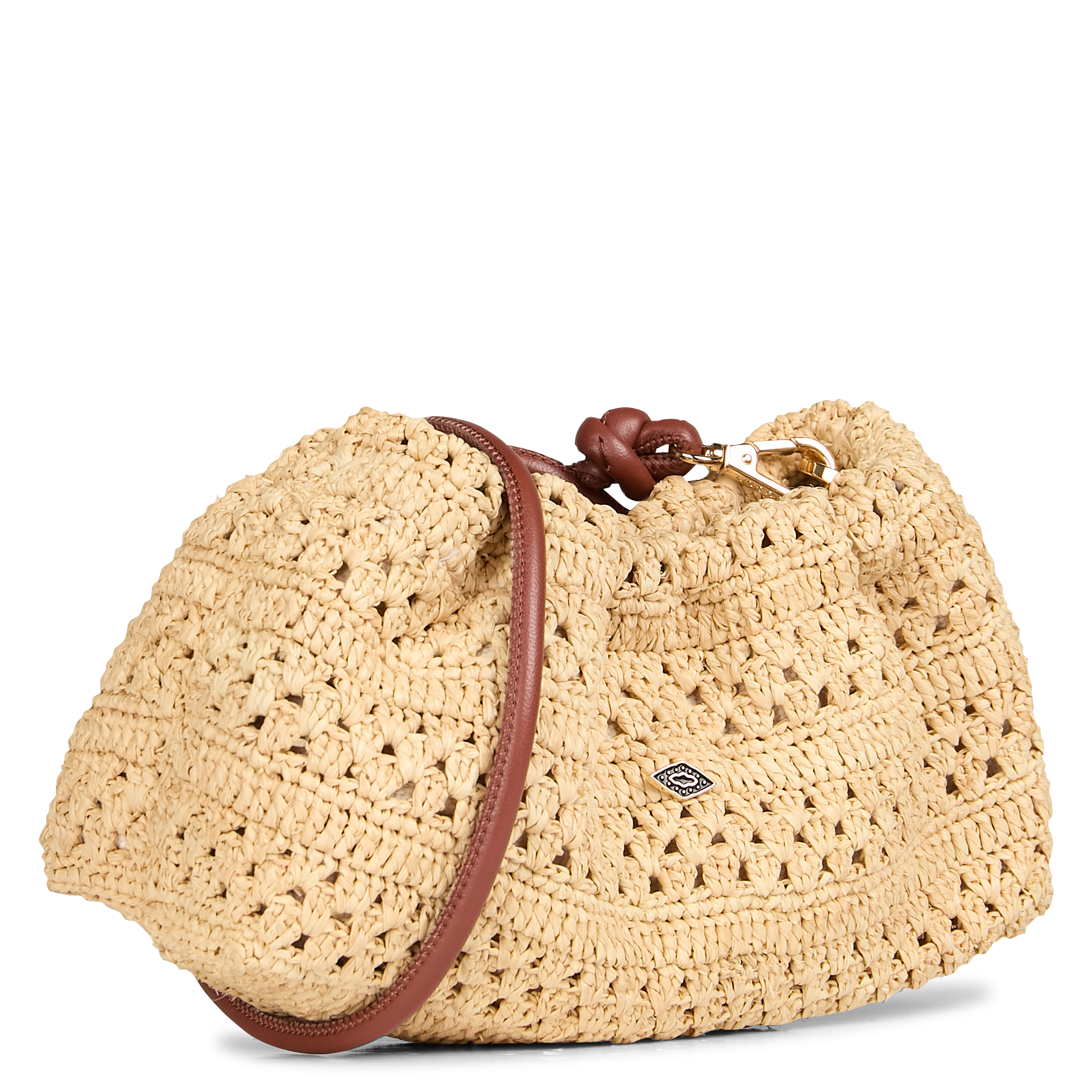 JUNE - Sac bandoulière en raphia tressée| Marron