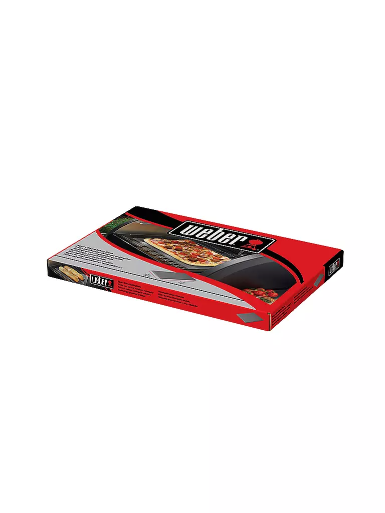 WEBER GRILL Pizzastein glasiert eckig 44x30cm Keramik Schwarz schwarz