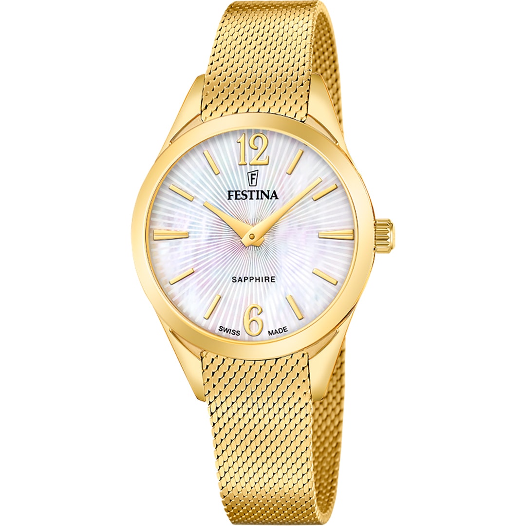 Festina Swiss Grace Goldig / Perlmutt 32mm