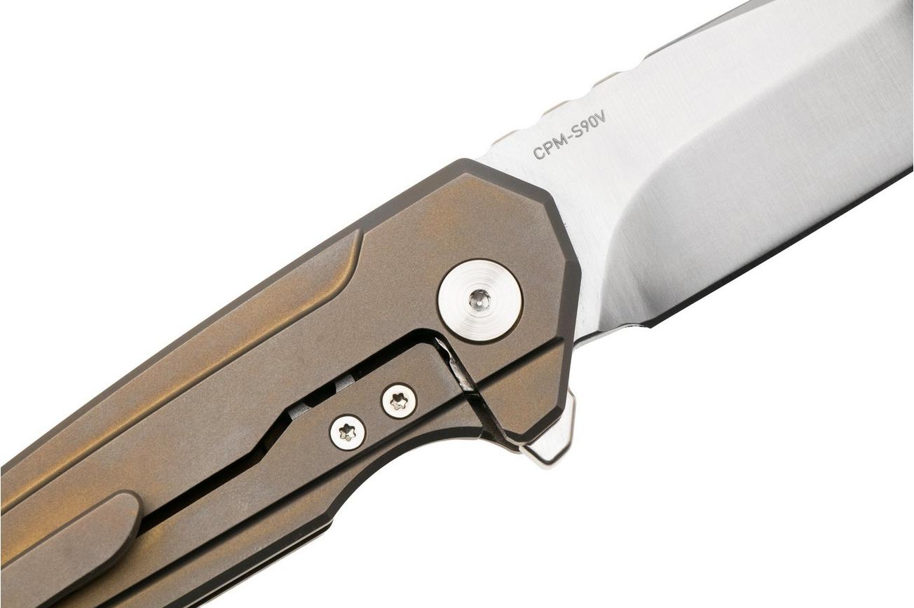 MK Knives & Tools Ingeni Vanguard 01F-FP002 Satin CPM S90V, Bronze Anodized Titanium, zakmes