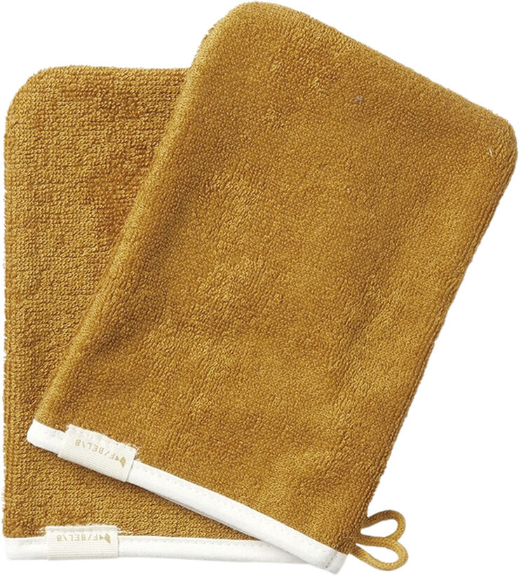 Fabelab Bath Mitts - 2 pack Ochre