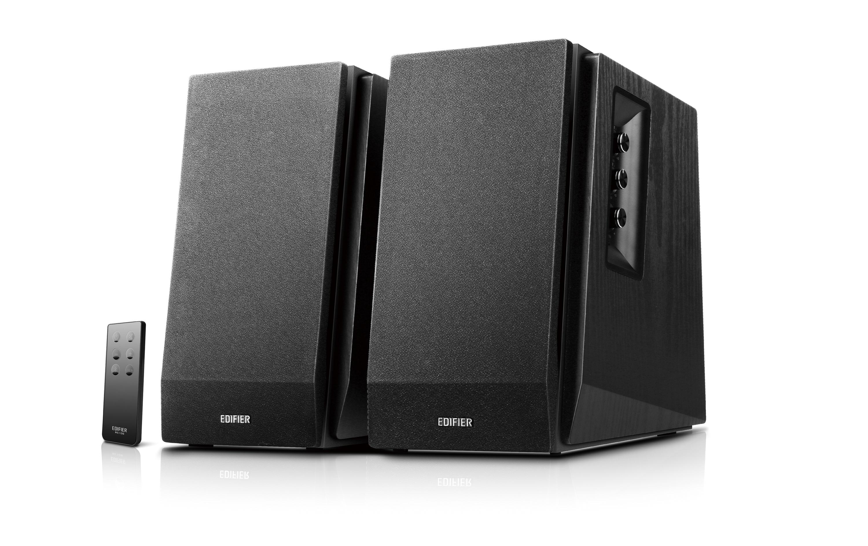 Regallautsprecher Paar R1700BT Schwarz<br>Aktive 2.0 Regallautsprecher mit viel Leistung, Bluetooth und 2x Cinch-Eingängen