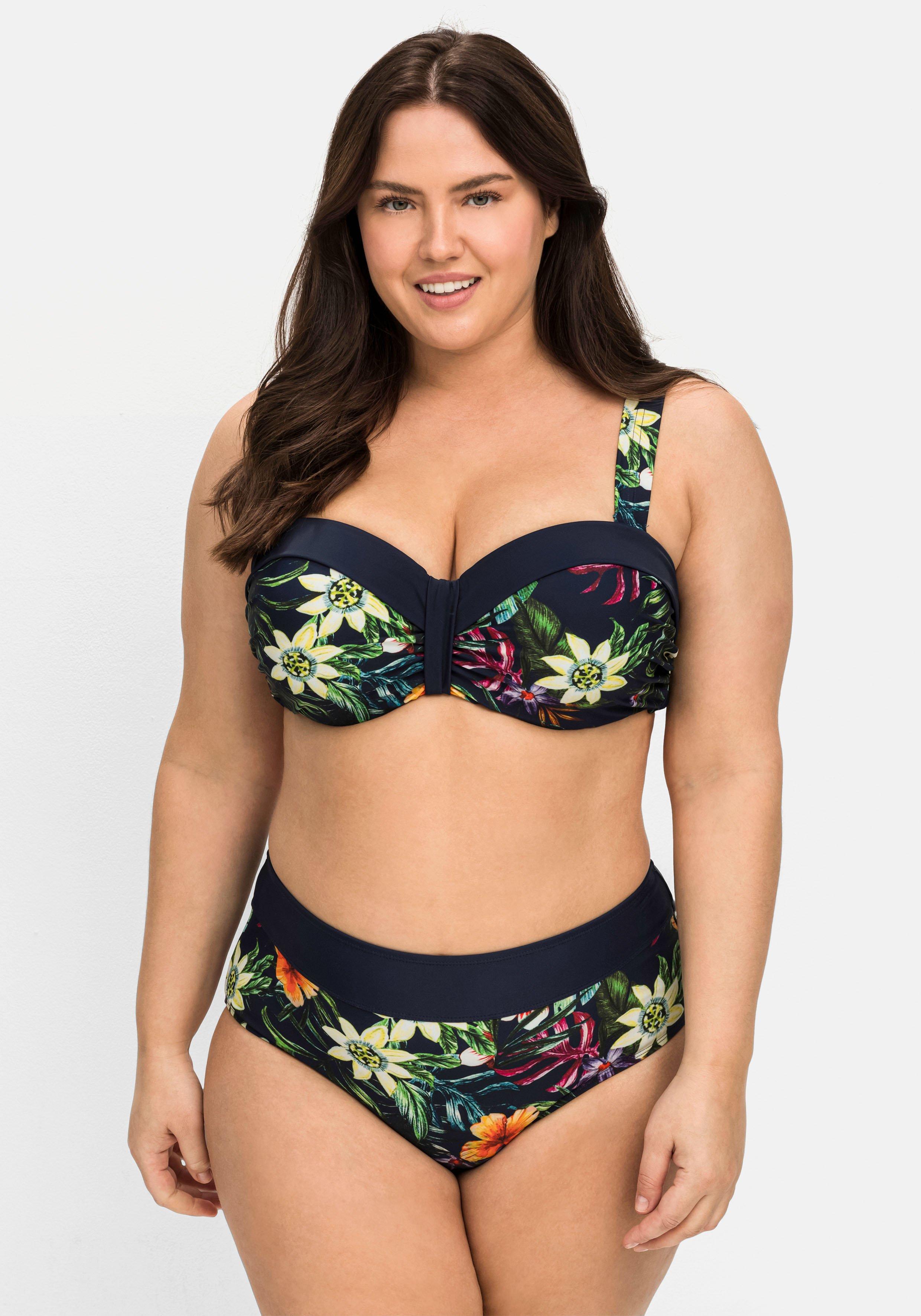 Bikinihose mit Blumendruck und Shaping-Einsatz