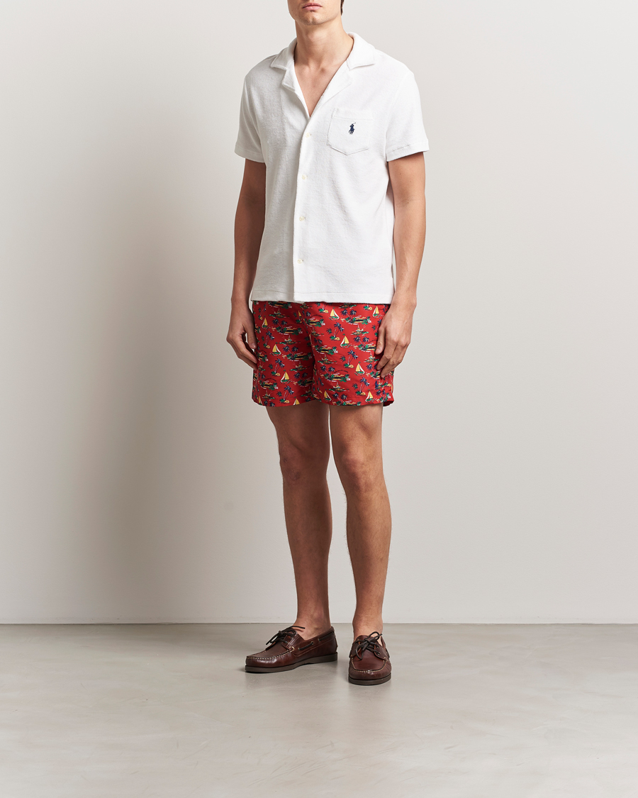 Polo Ralph Lauren Traveler Recycled Swimshorts Island Scenic Red