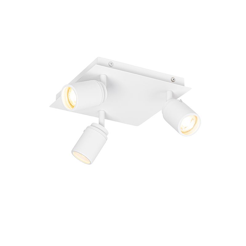 Smart badkamer spot wit vierkant 3-lichts IP44 incl. 3 Wifi GU10 50mm - Ducha