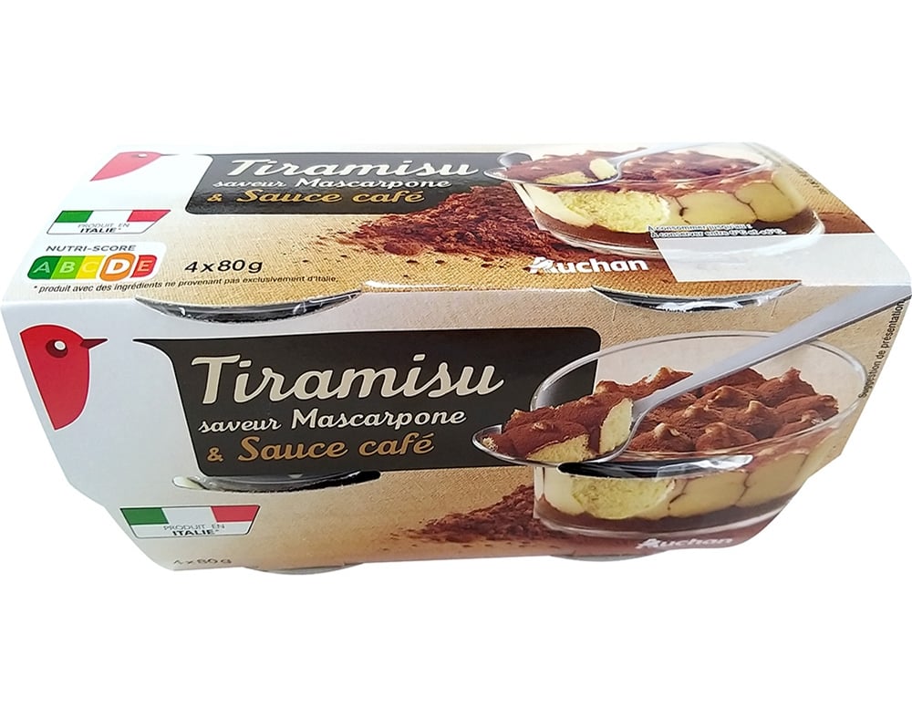 TIRAMISÚ AUCHAN MOLHO DE CAFÉ 4X80G