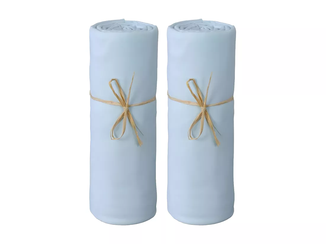Lot de 2 Draps housse lit bébé 60 x 120 cm / 100% coton / 57 fils/cm²
