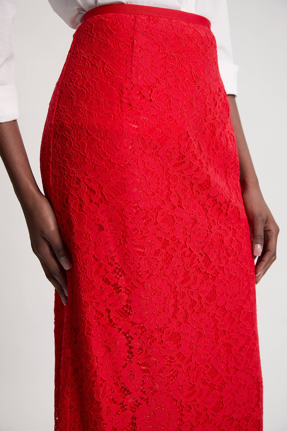 KarenMillen Jupe Midi En Dentelle Tissée