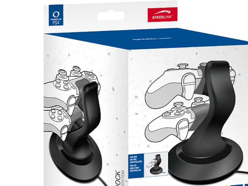 SPEEDLINK SL-4511-BK TWINDOCK - Opladningsstander   AC-strømadapter - 2 output-stikforbindelser - sort - for Sony PlayStation 4
