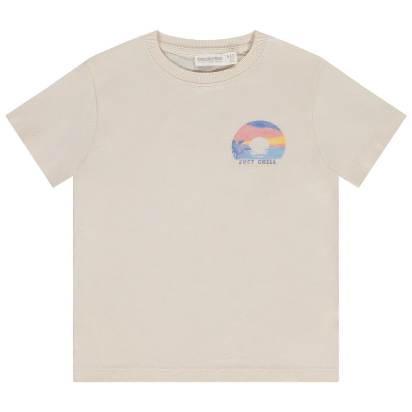 T-shirt manches courtes print sunshine pour garçon - Ecru