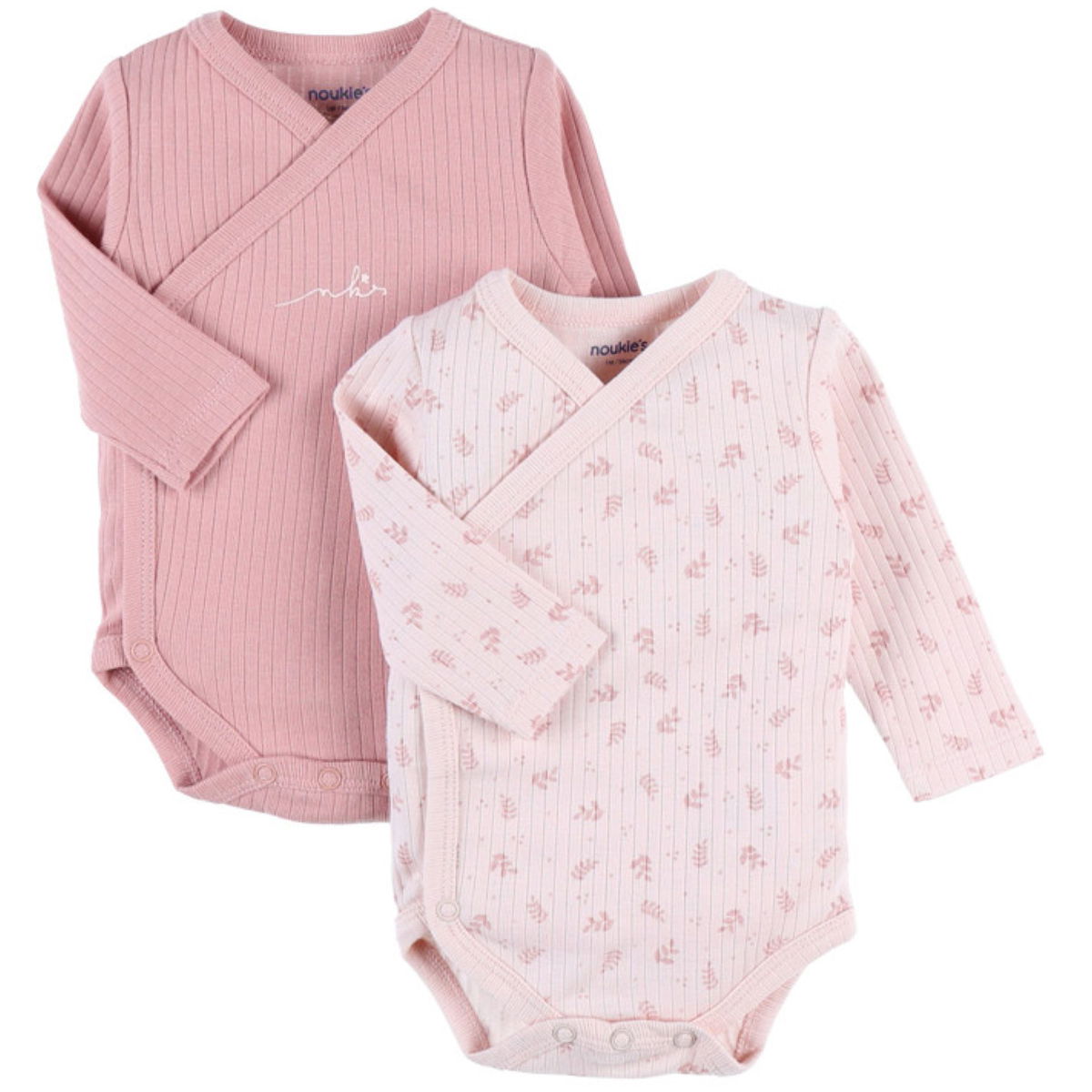 NoukiesNoukies   2er Langarmbody Set gekreuzt gerippt hellrosa/rosa 9M