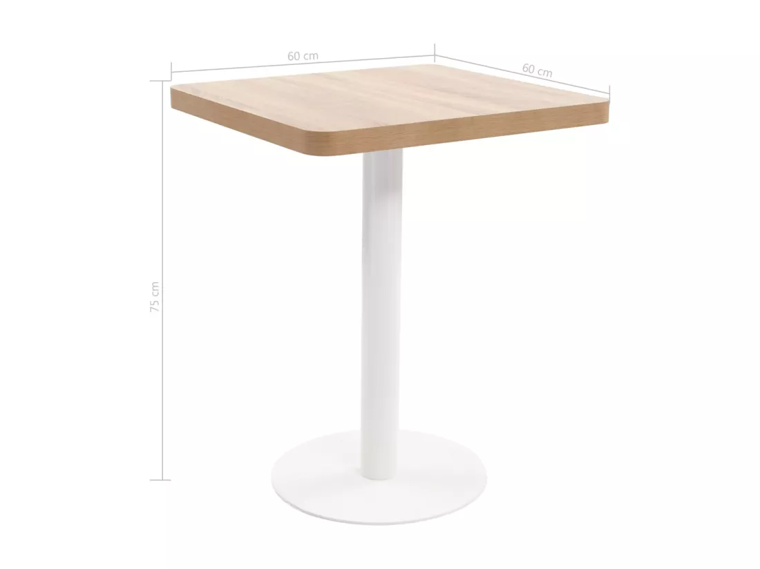 Table de bistro Marron clair 60x60 cm MDF