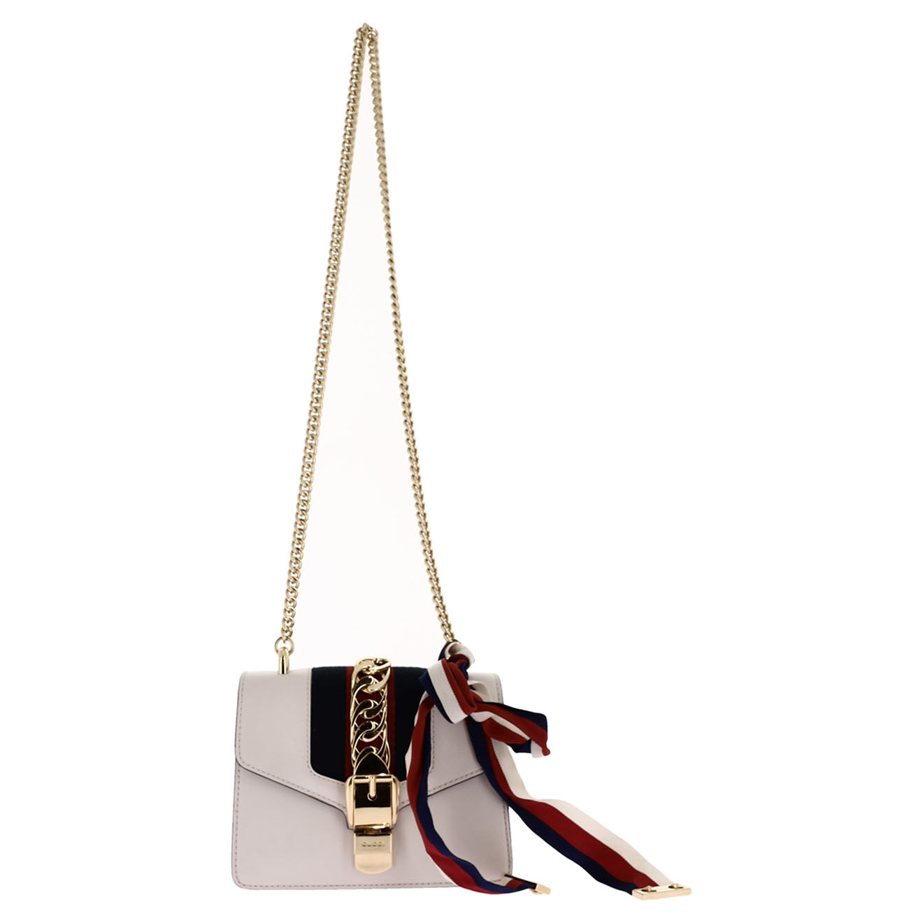 Gucci Sac bandoulière Sylvie PM en Cuir écru - Très bon état - L.19 cm