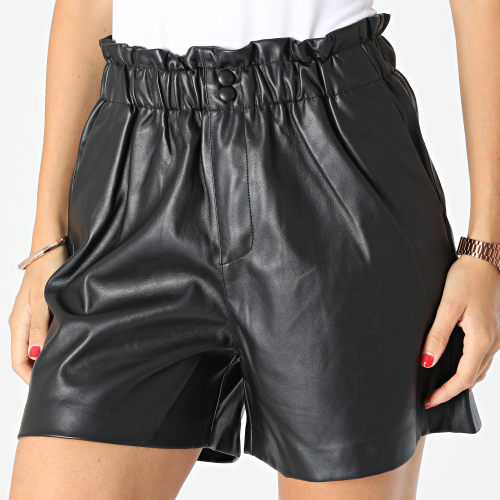Short Enduit Femme Twix Noir