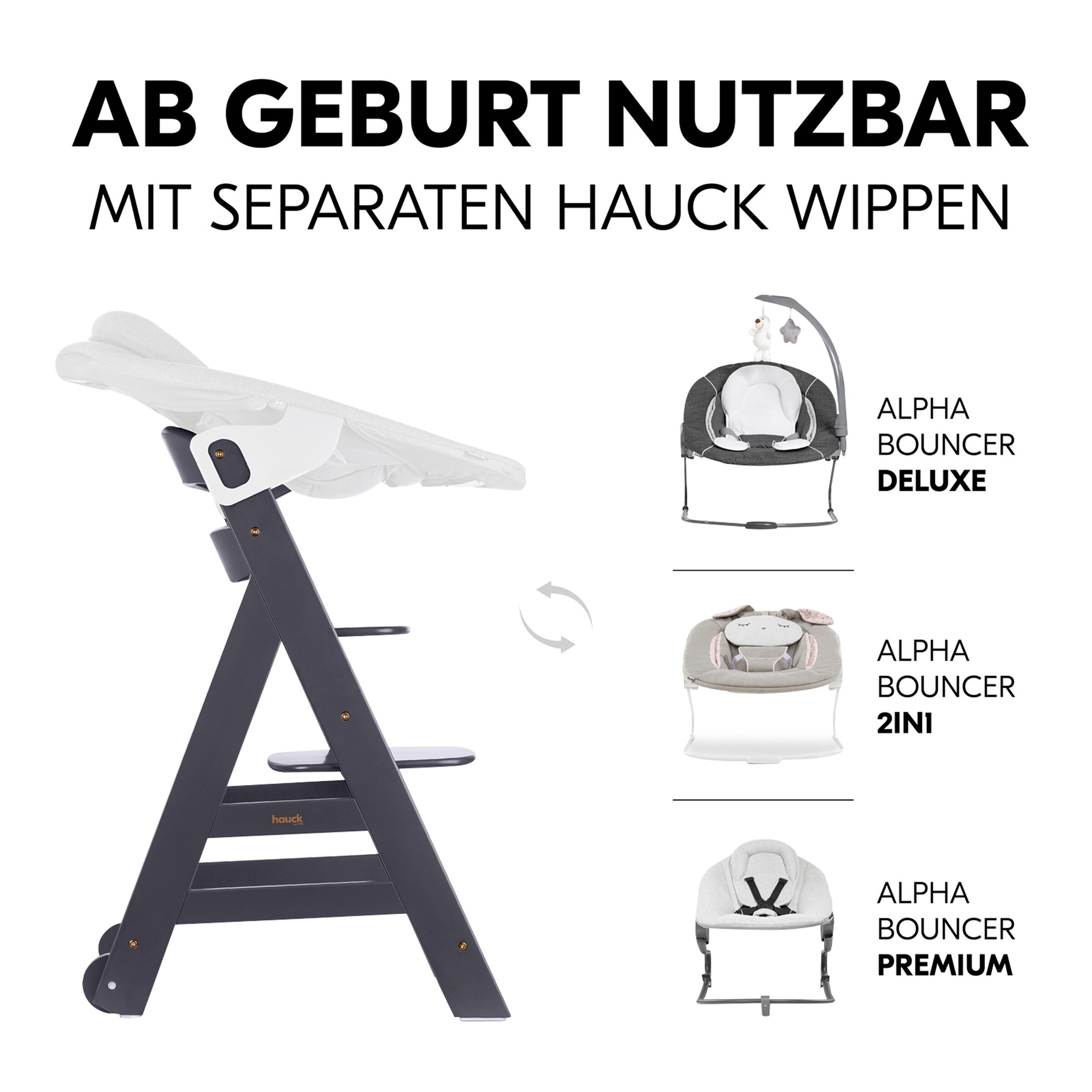 Hauck Hochstuhl Beta+ Dark Grey