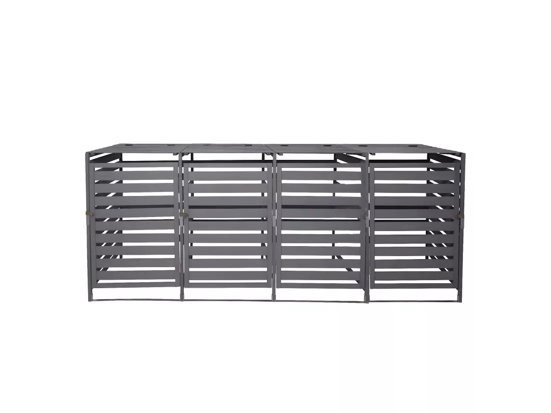 Cache-poubelle MCW-H62 pour 4/8 poubelles, gris clair