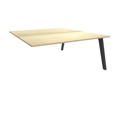 Bureau double STEELY - L180 cm - Double face Suivant - Pieds carbone - plateau imitation Erable