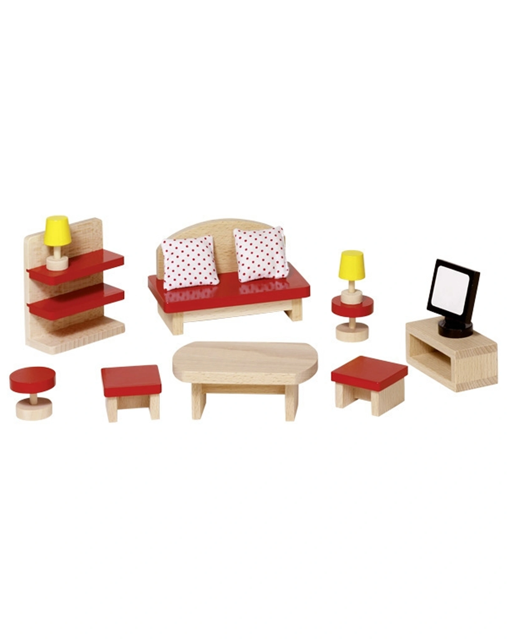 Puppenmöbel Wohnzimmer 13-teilig