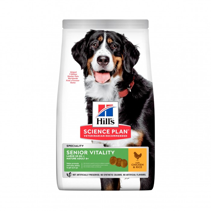 HILL'S Science Plan Senior Vitality Large Mature Adult 6+ au Poulet - Croquettes pour chien