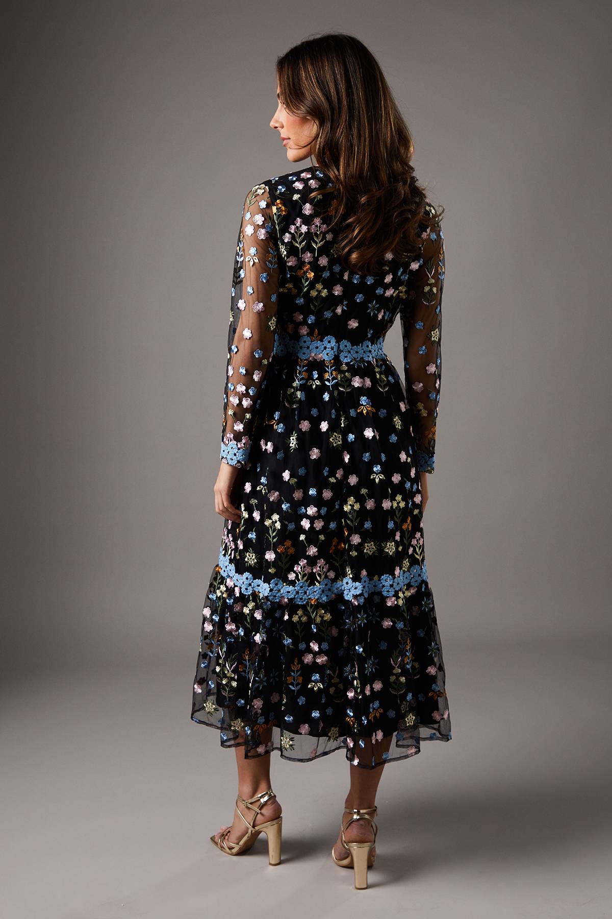 Coast Robe Longue Brodée à Motifs Floraux