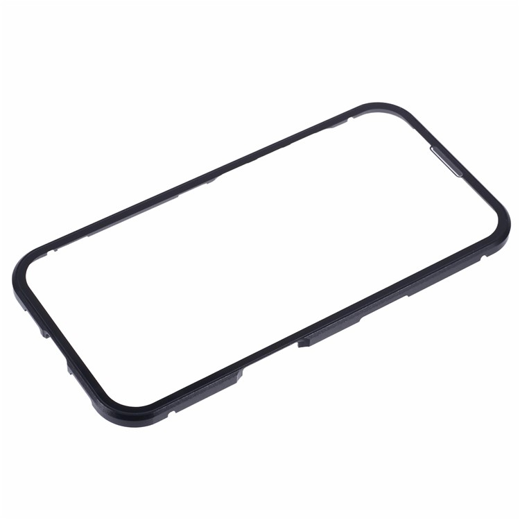 iPhone 16 Magnetische Alu Schutzhülle mit Panzer Glas Backcover   Displayschutz (Magnet-Technologie) - Schwarz