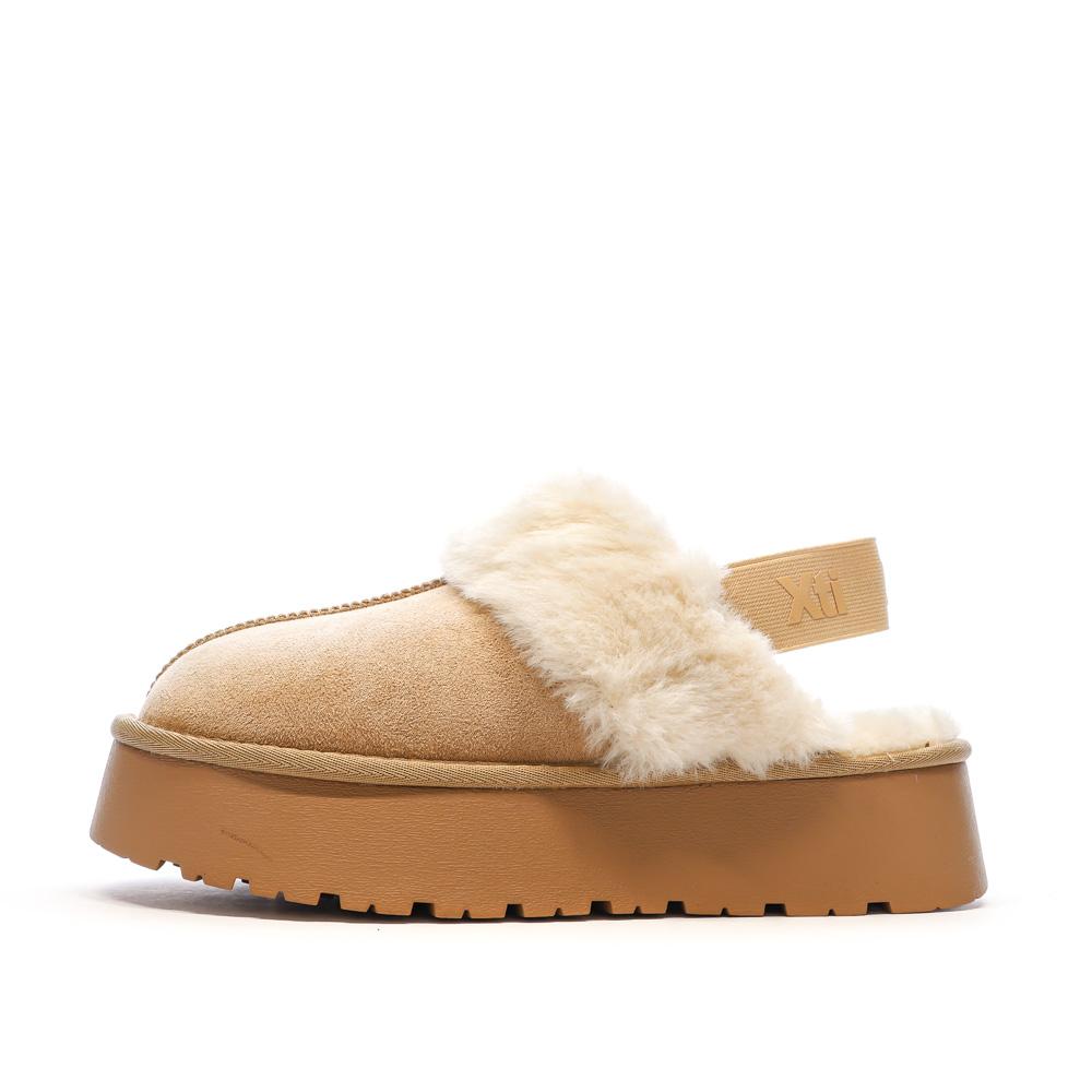 Xti Sabots fourrés à élastique Beige Femme Xti Microfiber