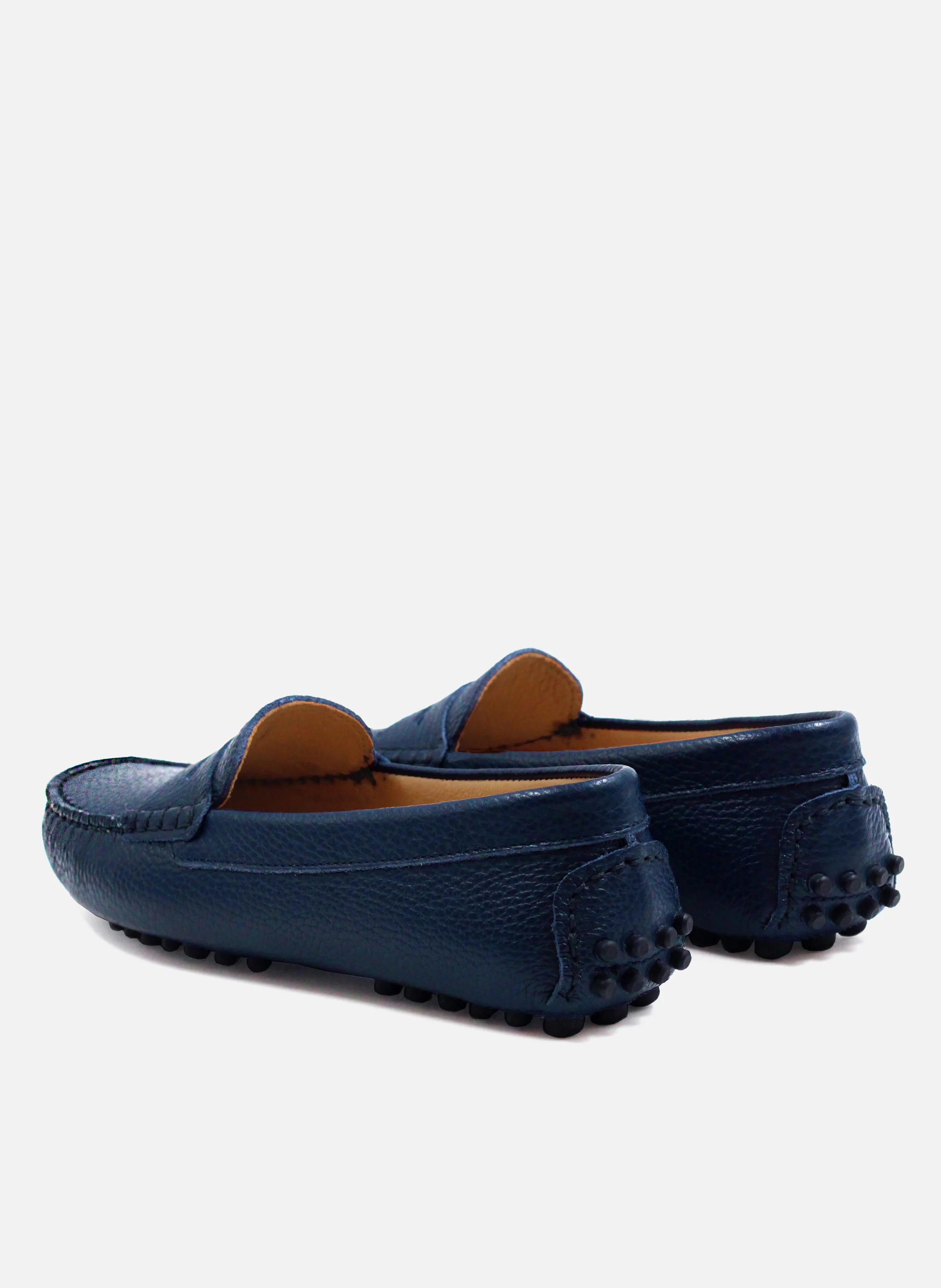 Mocassins femme cuir grainé | Bleu