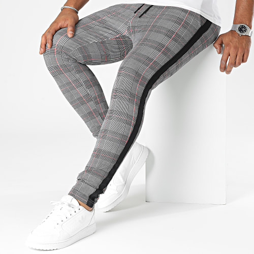 Pantalon Jogging A Carreaux Gris