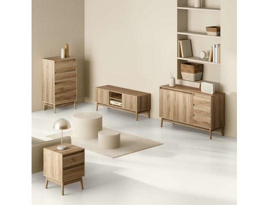 FIVE SIMPLY SMART - Buffet 2 portes et 3 tiroirs liam en bois - marron