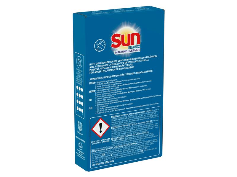 SUN All-in-1 Boost Maschinenpfleger Pulver 3 x 40 g Hochwirksamer Spülmaschinenreiniger für eine längere Lebensdauer