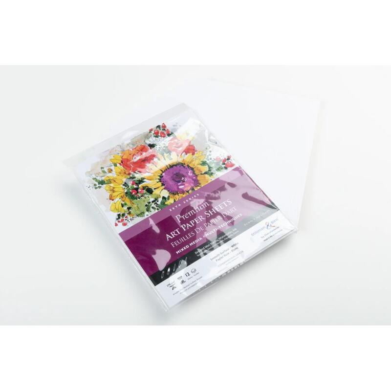 Sachet 12 feuil Zeta 270g - 20,3x25,4cm - Blanc