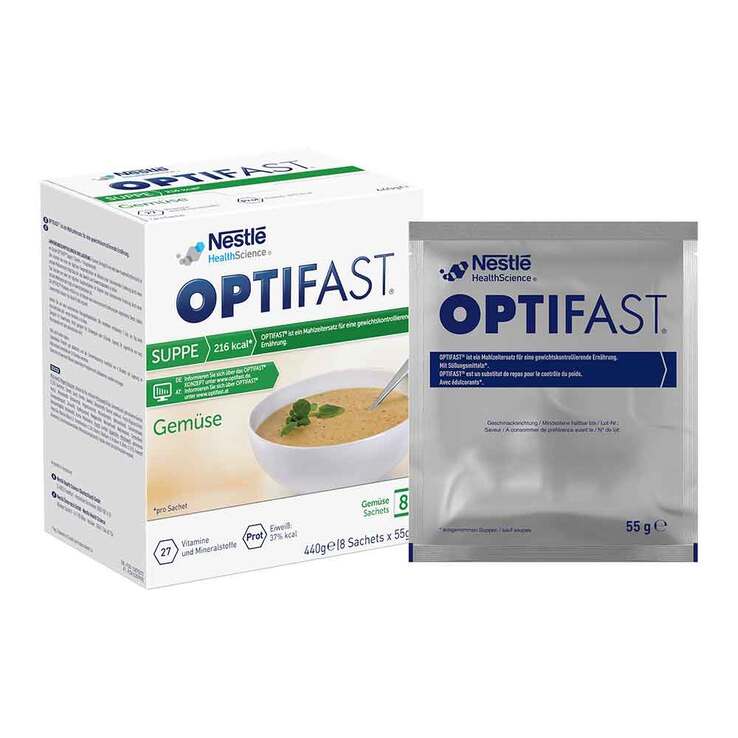Optifast Suppe Gemüse Pulver, 8X55 g