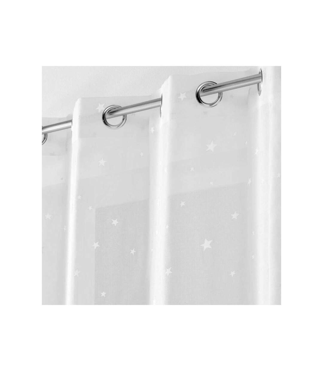 Rideau Voilage Phosphorescent Fluo 140x240cm Blanc