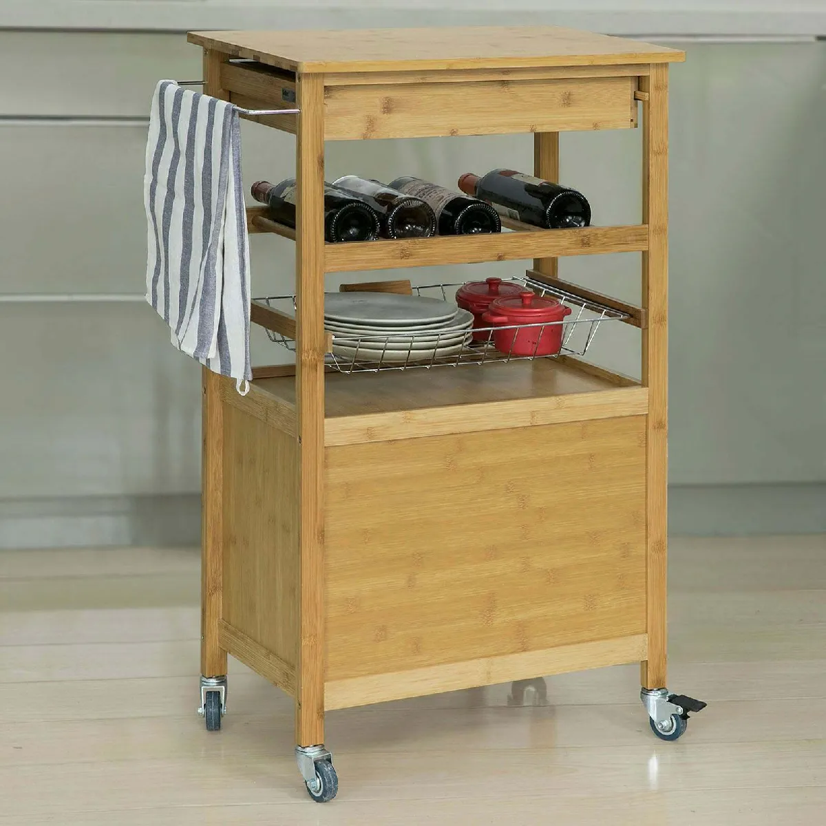 SoBuy FKW53-N Desserte cuisine Bambou
