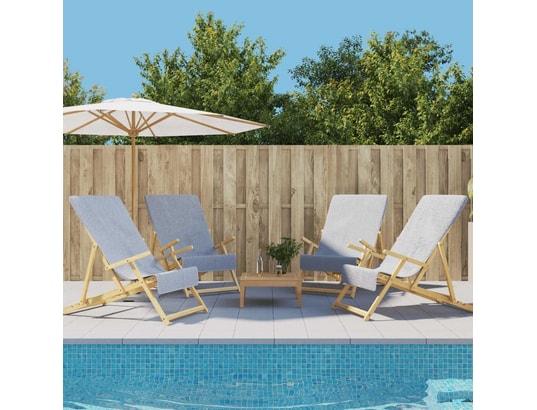 VIDAXL - Serviette de plage Serviettes de plage 4 pcs gris 60x135 cm tissu 400 gsm