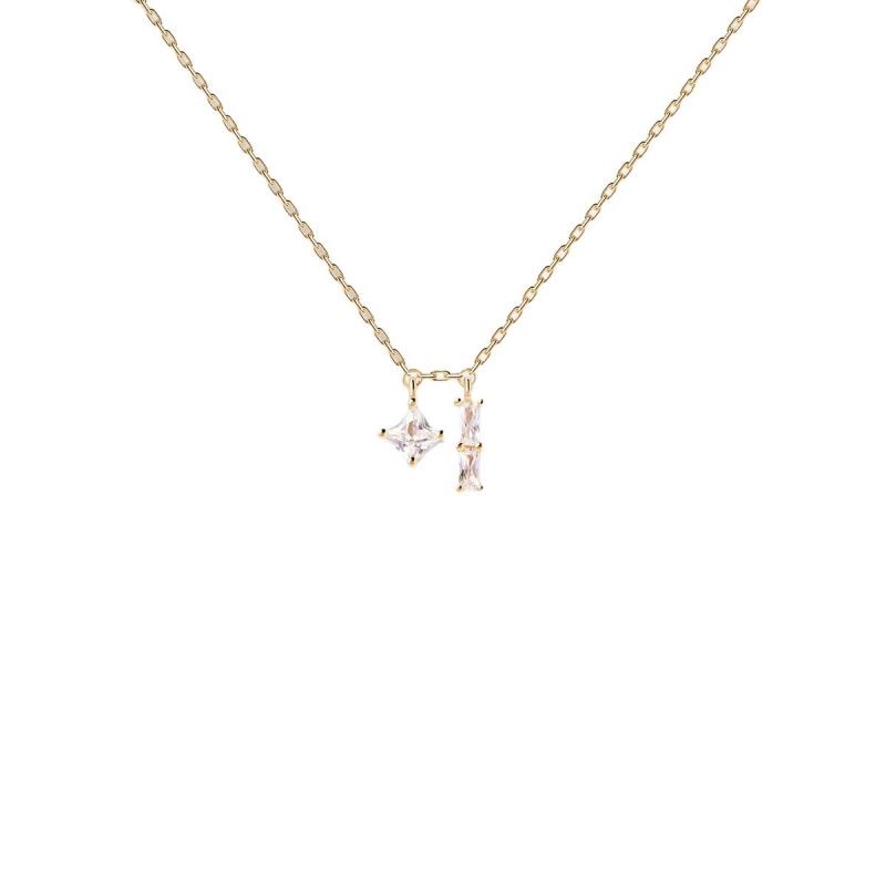 PDPAOLA Collier en argent plaqué or - Isla  - CO01-500-U