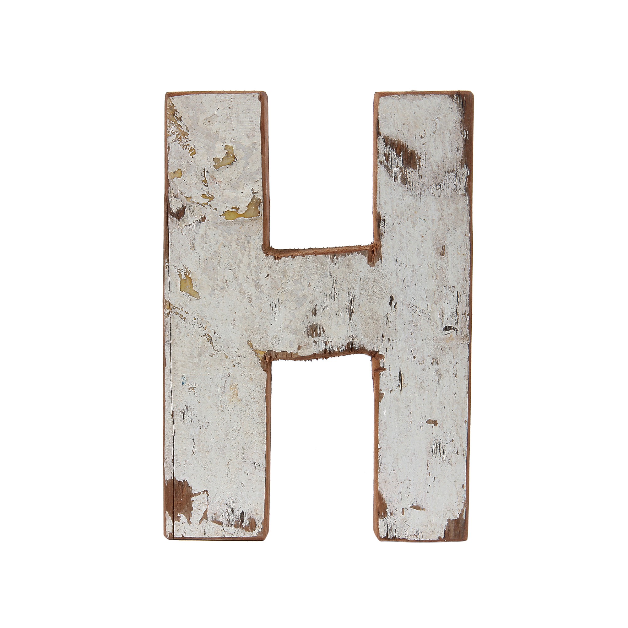 Holzbuchstabe 'H', mehrfarbig, T 2,5 cm, B 13 cm, H 19 cm von fischer's lagerhaus