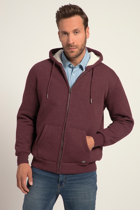 JP 1880 Hoodiejacke, Outdoor, Sweatjacke, Kapuze, Teddyfutter, Zipper, bis 8 XL