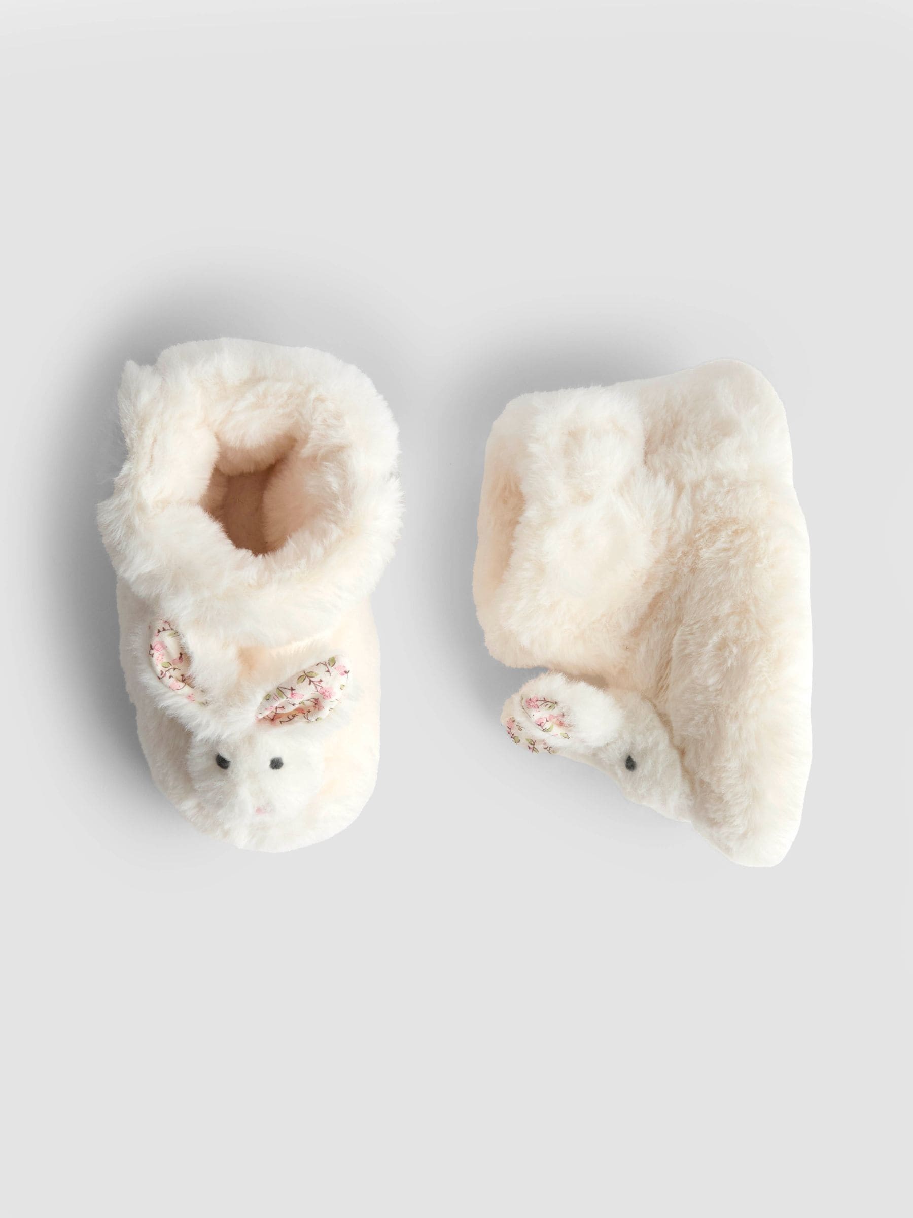 Wit met konijn - JoJo Maman Bébé Plush Slipper Boots