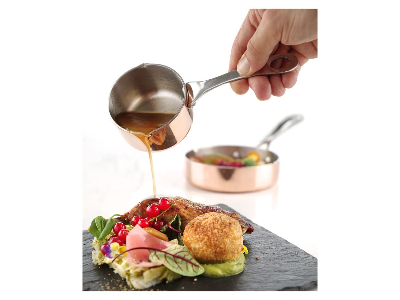 Mini casserole - saucière cuivre-inox - Ø 7,5 cm