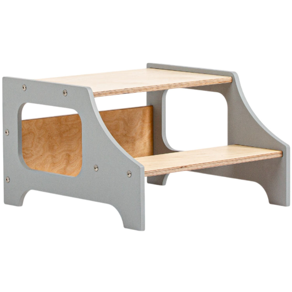 Step Stool Grey - Duck Woodworks → Luksusbaby.dk