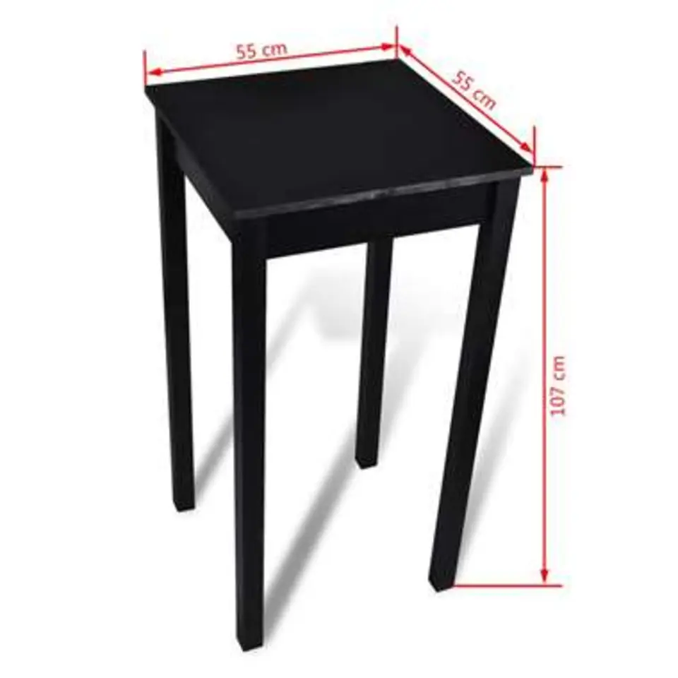 VIDAXL Bartafel 55x55x107 cm MDF zwart