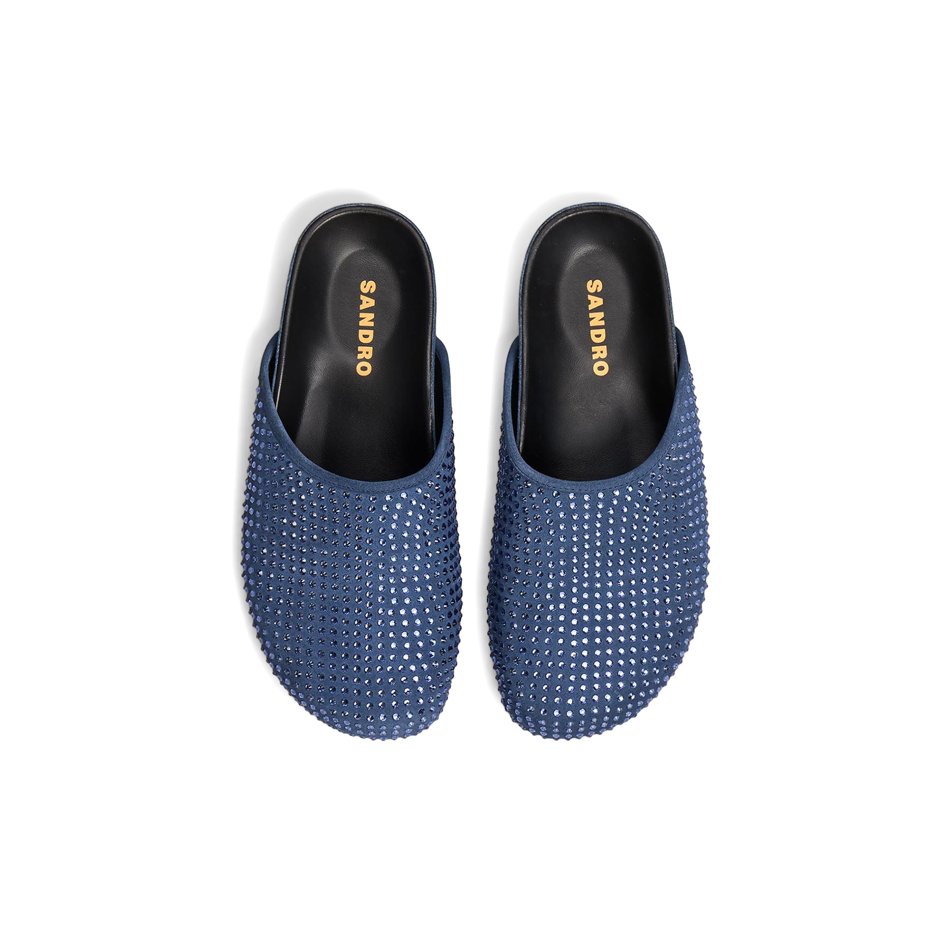 Mules strassée en cuir | Bleu