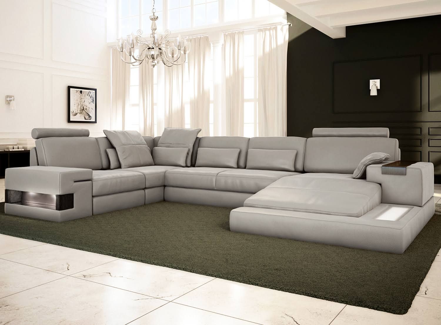 Design Wohnlandschaft Leder – Hochwertig & Funktional – Modernes Desig